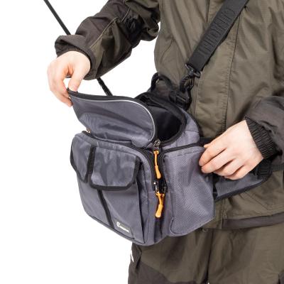 Сумка рыболовная "СЛЕДОПЫТ" Fishing Hip Bag T2, 27х23х17 см, цв. серый - 10