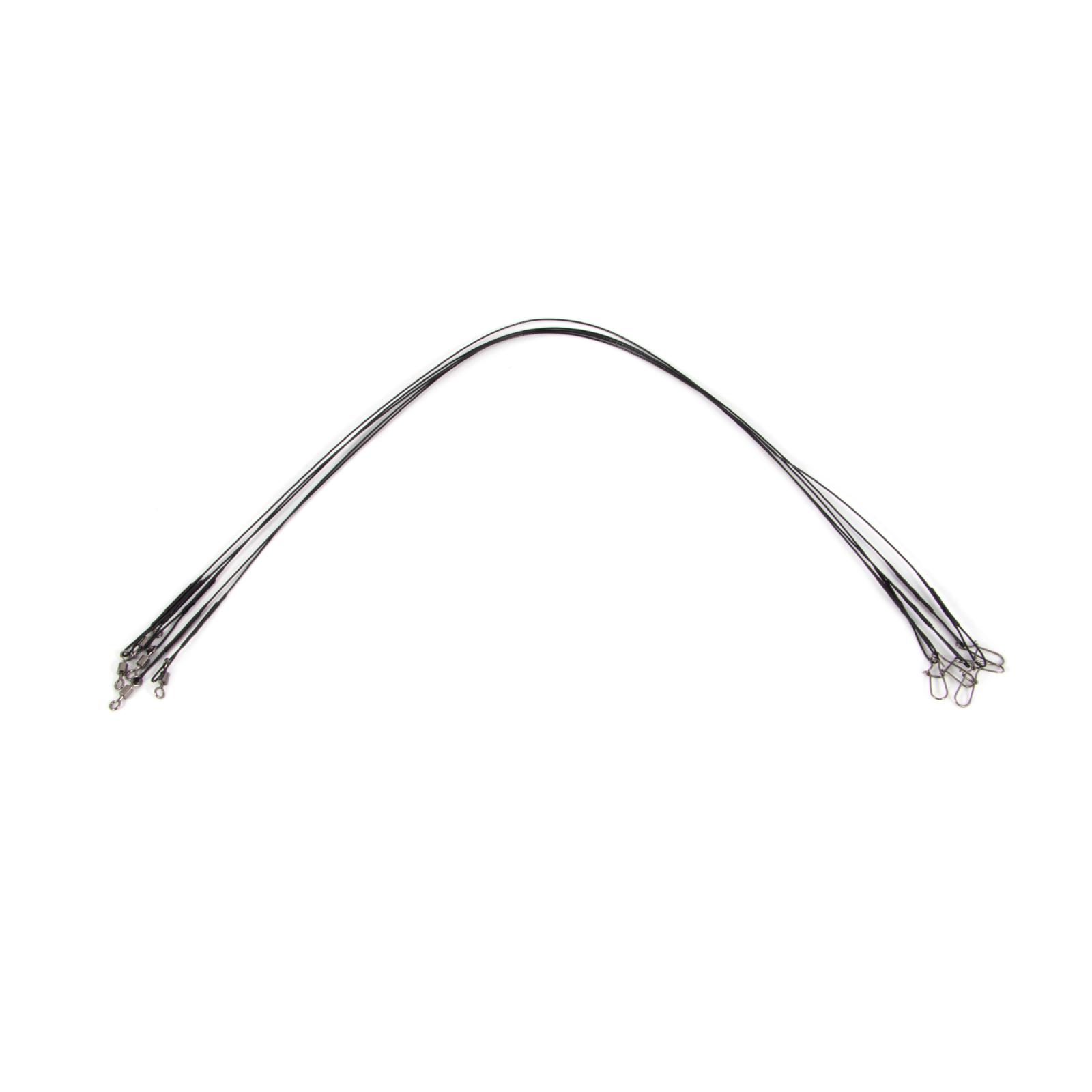 Поводок стальной NAMAZU Leader 1х7 Nylon Coated Black, d-0,24 мм, L-30 см, test- 7 кг (уп. 5 шт.)/16 - 2