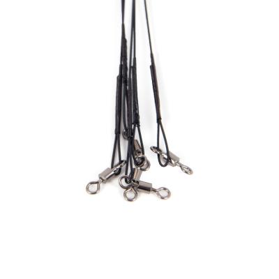 Поводок стальной NAMAZU Leader 1х7 Nylon Coated Black, d-0,24 мм, L-30 см, test- 7 кг (уп. 5 шт.)/16 - 3