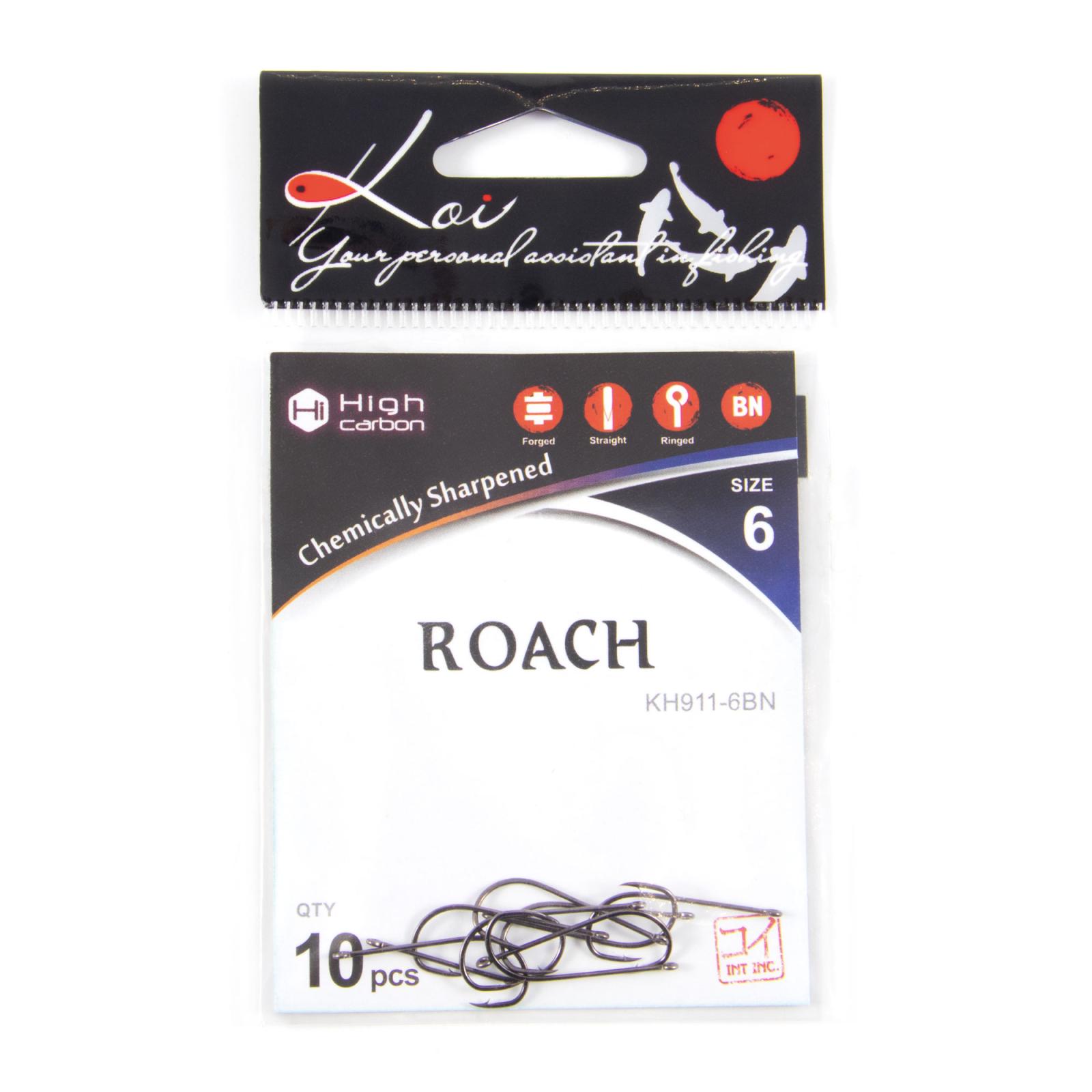 Крючок KOI "ROACH", размер 6 (INT), цвет BN (10 шт.) - 4