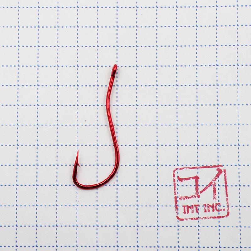 Крючок KOI "RYUSEN-RING-2BH", размер 2 (INT), цвет RED (10 шт.) - 1