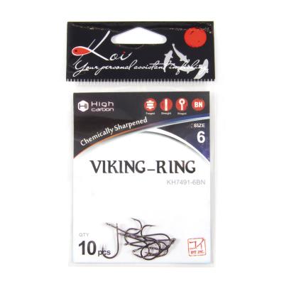 Крючок KOI "VIKING-RING", размер 6 (INT), цвет BN (10 шт.) - 4