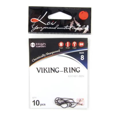 Крючок KOI "VIKING-RING", размер 8 (INT), цвет BN (10 шт.) - 4