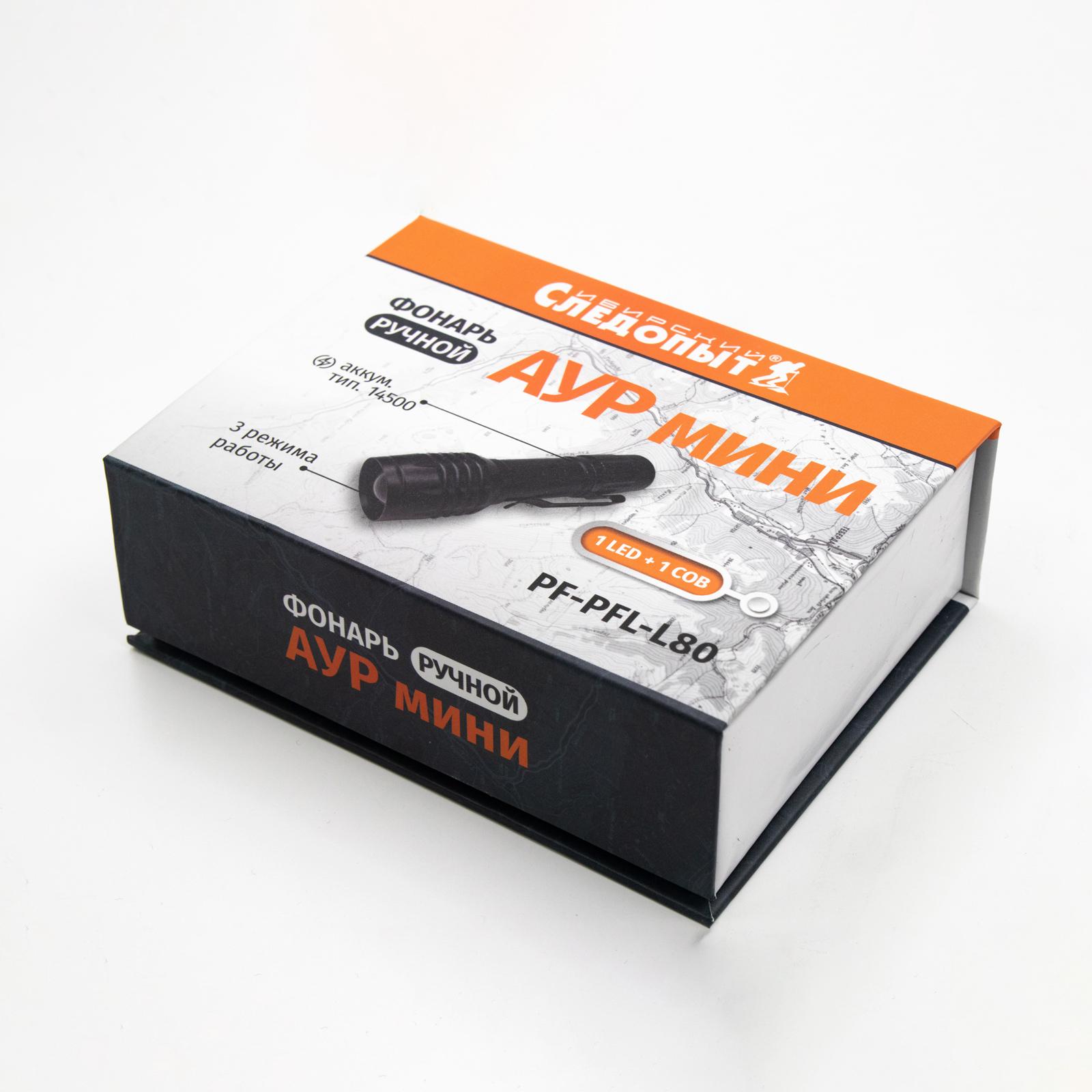 Фонарь ручной "СИБИРСКИЙ СЛЕДОПЫТ-АУР МИНИ", 1 LED + 1 COB, аккум. 220В,1x400mAh - 2
