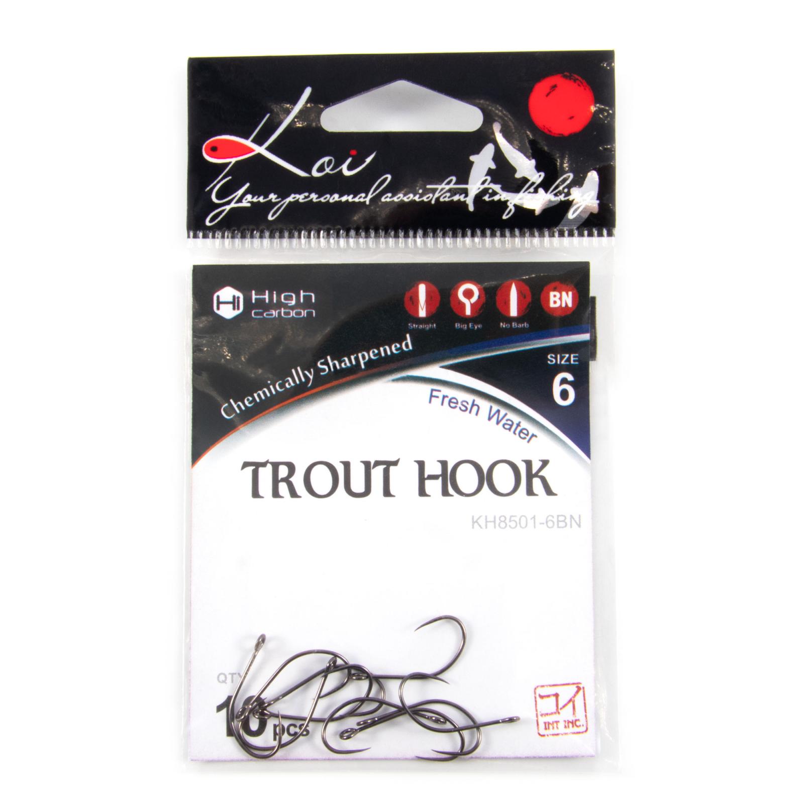 Крючок KOI "TROUT HOOK", размер 6 (INT), цвет BN (10 шт.) - 4