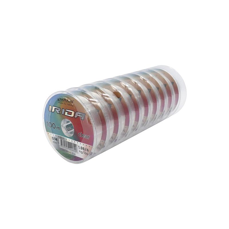 Леска Namazu "Irida", L-100 м, d-0,14 мм, test-1,98 кг, прозрачная (уп. 10 шт.)