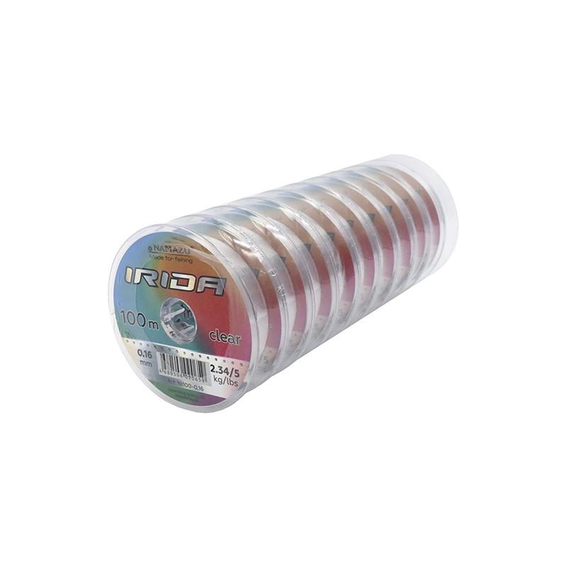 Леска Namazu "Irida", L-100 м, d-0,16 мм, test-2,34 кг, прозрачная (уп. 10 шт.)